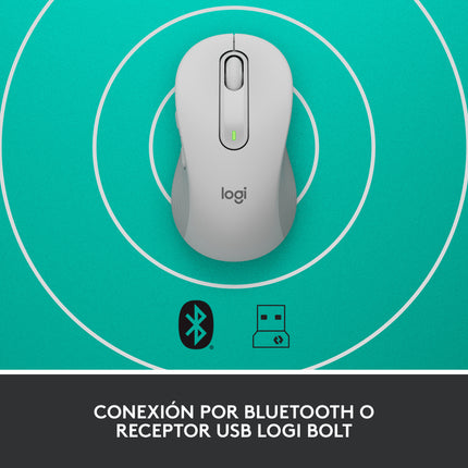 Mouse Logitech Signature M650 | Inalámbrico | Bluetooth + Receptor USB | 2000 DPI