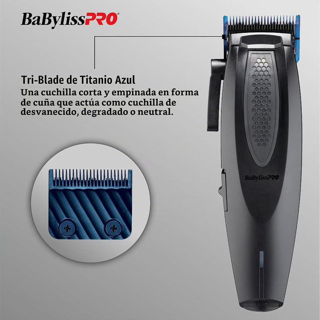 Barberology Cortadora ergonómica 8 guías, LithiumFX+ EDI