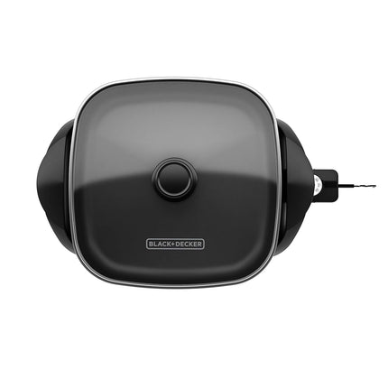 Sartén Eléctrica Black+Decker SK1212B | 12″ x 12″ | 1200 W | Antiadherente | Tapa Vidrio | Control Temperatura Extraíble