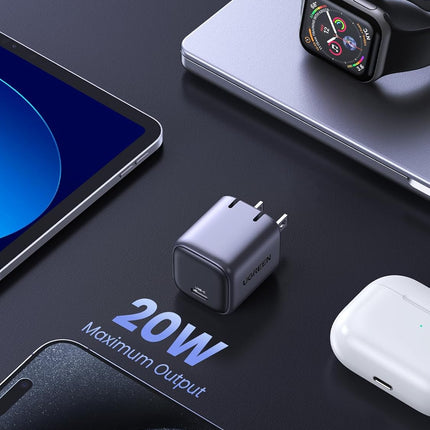Cargador UGREEN CD318 Nexode | USB-C | Carga Rápida 20W | Gris