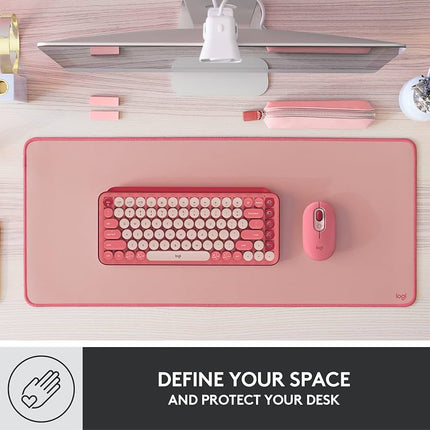 Mouse Pad para Escritorio Logitech Darker Rose | Alfombrilla para Mouse y Teclado | Resistente al Agua