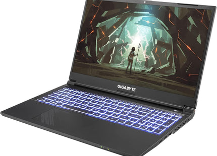 Vista posterior laptop GIGABYTE G5 con sistema de ventilación