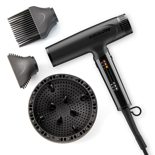 BaBylissPRO Secadora Nano Light Iónica Negra 1400W
