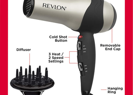 Secadora Volumi Turbo Revlon RV473CP | Para secar y dar volumen a tu cabello con potencia profesional