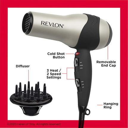 Secadora Volumi Turbo Revlon RV473CP | Para secar y dar volumen a tu cabello con potencia profesional