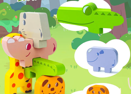 Bloques Apilables de Madera Loves Town - Animales Montessori (10 piezas)