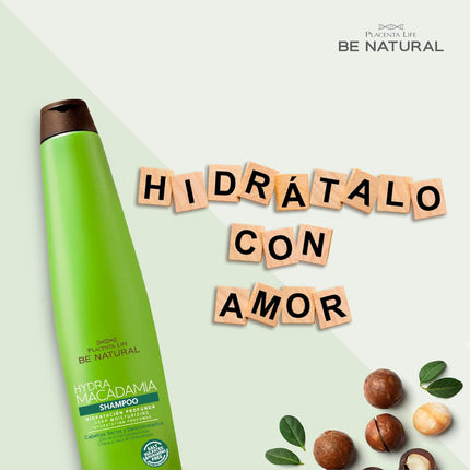 Shampoo Hidratante Macadamia Placent Life | 1000ml | Hidratación profunda para cabello seco y opaco