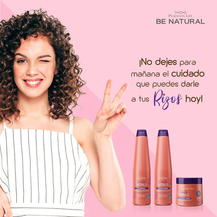 Acondicionador Curly Monoi Rizos Definidos 350ml Placent Life | Ideal para rizos hidratados | suaves y sin frizz