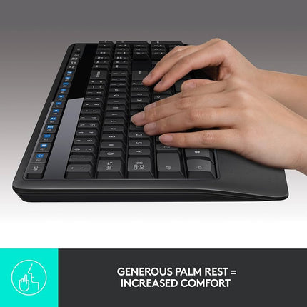 Teclado y Mouse Logitech Combo MK345 Wireless | Diseño Completo | Inalámbrico | Receptor USB