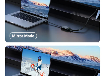 Adaptador HDMI a VGA UGREEN completo mostrando ambos conectores y cable