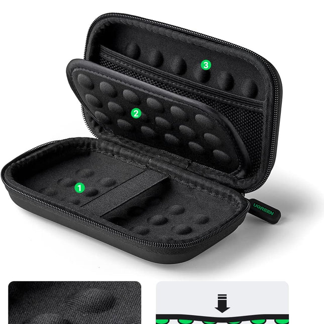 Estuche UGREEN LP128 para HDD y Accesorios | 16.5 x 9.5 x 4.5 cm