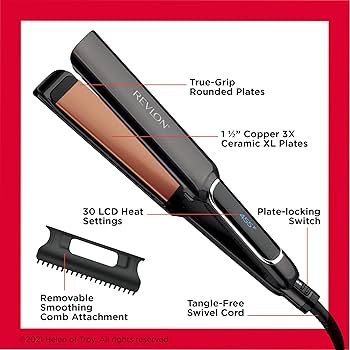 Alisadora Extra Larga con Cera Revlon RVST21 | Para un alisado profesional y protección con cera