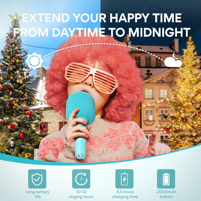 Micrófono Inalámbrico Maono MKP100‑A | Bluetooth 5.0 | Karaoke 3‑en‑1 | 8 Efectos de Voz | Altavoz Integrado