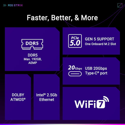 Tarjeta Madre ASUS ROG Strix B850-A Gaming WiFi | AM5 | ATX | DDR5 | WiFi 6 | 5X M.2 | 4X SATA