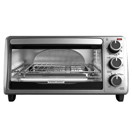 Horno Tostador Black+Decker TO4130‑0SDLA | 30 L / 4 Rebanadas | 1150 W | 5 Funciones | Convección Natural Eventoast™ | Inox