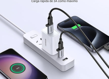 Conector USB-A macho del adaptador UGREEN US276 en detalle
