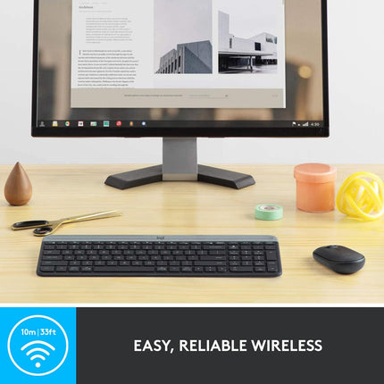 Teclado y Mouse Logitech MK470 | Inalámbrico | Diseño Ultra Delgado | Inglés