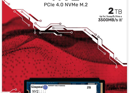 Disco Duro Interno Kingston NV2 SNV3S/2000G | 2TB | SSD | PCIe 4.0 NVMe | M.2 2280