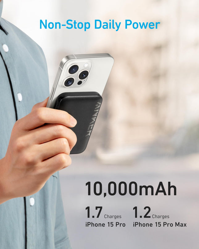 Anker Batería Magnética 334 MagGo 10000mAh Negro, A1642