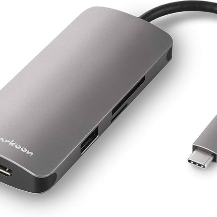 Hub Sharkoon USB 3.0 Type-C Multiport | 4 Puertos USB-A | Conector USB-C | Compacto | Color Gris