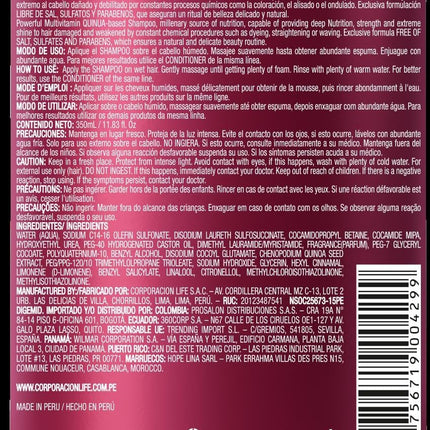 Shampoo Nutritivo Quinua Placent Life | 350ml | Fortalecimiento y suavidad para cabello seco o débil