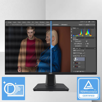 Monitor MSI PRO MP275Q 27” | 2560 x 1440 | 100Hz | 1ms | HDMI | DisplayPort | Plano | Negro