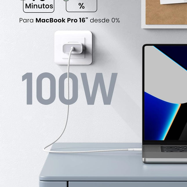 Cable UGREEN US264 | USB-C a USB-C | 1 Metro | Blanco