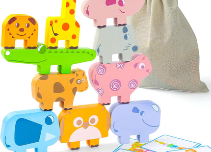 Bloques Apilables de Madera Loves Town - Animales Montessori (10 piezas)