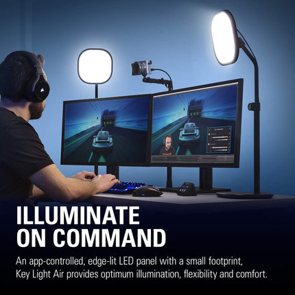 Lámpara LED Elgato Key Light Air | Control App | 1400 Lúmenes | Montaje en Escritorio | Wi-Fi | Corsair