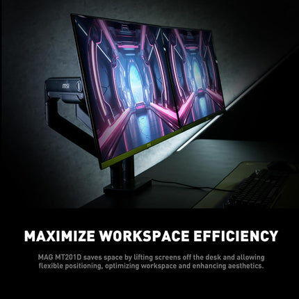 Soporte Doble para Monitor MSI MPG MT201D | Ajuste Ergonómico | Compatible con VESA | Negro
