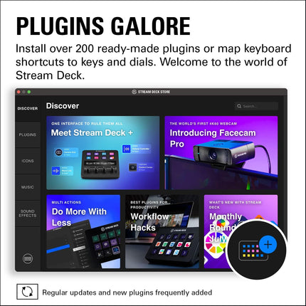 Teclado de Streaming Elgato Stream Deck+ | 8 Botones LCD | 4 Perillas Inteligentes | Pantalla Táctil | Control Total de Producción