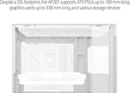 Case Gaming ASUS PRIME AP201 Micro ATX con Vidrio Templado Blanco