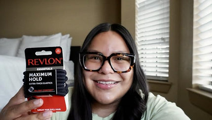 Cola Elástica Extra Gruesa Negra Revlon x15 | Para sujetar cabello abundante con firmeza y sin daños