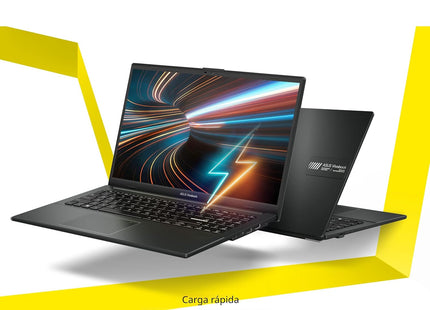 Vista lateral derecha laptop ASUS Vivobook Go 15 con puertos USB y conectores