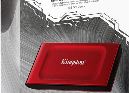 Disco Duro Externo Kingston XS1000 SXS1000R/2000G | 2TB | SSD | USB 3.2 Gen 2 | 1050MB/s Lectura | 1000MB/s Escritura