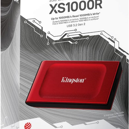 Disco Duro Externo Kingston XS1000 SXS1000R/2000G | 2TB | SSD | USB 3.2 Gen 2 | 1050MB/s Lectura | 1000MB/s Escritura