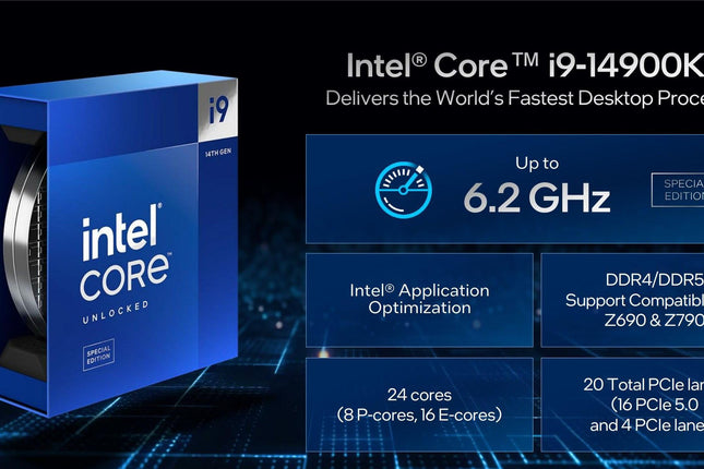 Procesador Intel Core i9-14900K | 14ª Gen | 24 Núcleos | 32 Hilos | 6.0GHz Turbo | LGA 1700