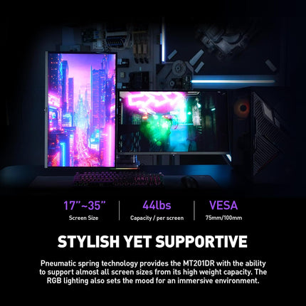 Soporte Doble para Monitor MSI MPG MT201DR RGB | Gris