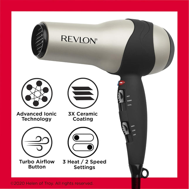 Secadora Volumi Turbo Revlon RV473CP | Para secar y dar volumen a tu cabello con potencia profesional
