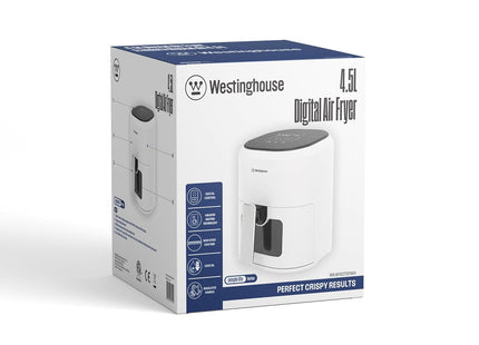 Freidora de Aire Digital Westinghouse WKAFGOT01WH | Blanca | 4.5 L | 1400W | Pantalla táctil
