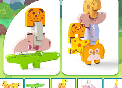 Bloques Apilables de Madera Loves Town - Animales Montessori (10 piezas)
