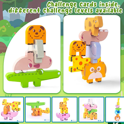 Bloques Apilables de Madera Loves Town - Animales Montessori (10 piezas)