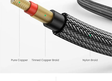Longitud 2 metros cable UGREEN AV128 flexibilidad uso estudio