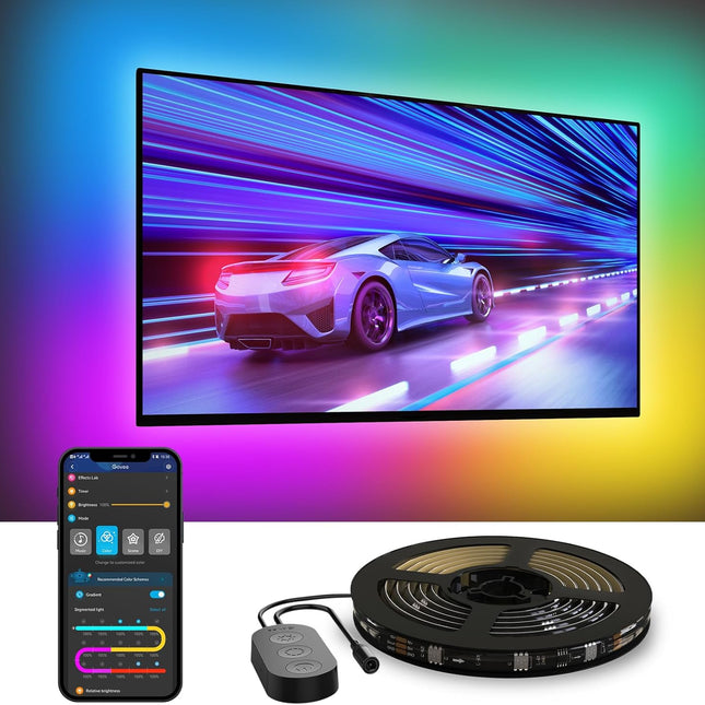 Tira de Iluminación LED Govee H61780A1 | TV Backlight 3 m | RGBIC | Wi-Fi + Bluetooth