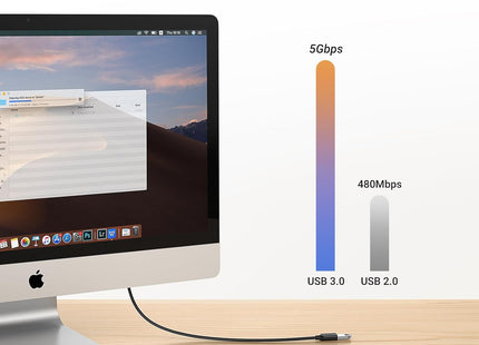 Conectores USB macho chapados en oro del cable UGREEN US129 detalle macro