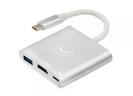 HUB UNNO TEKNO TYPE C 3 IN 1 HDMI + 1-USB 3.0 +PD HB1101SV
