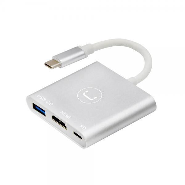 HUB UNNO TEKNO TYPE C 3 IN 1 HDMI + 1-USB 3.0 +PD HB1101SV