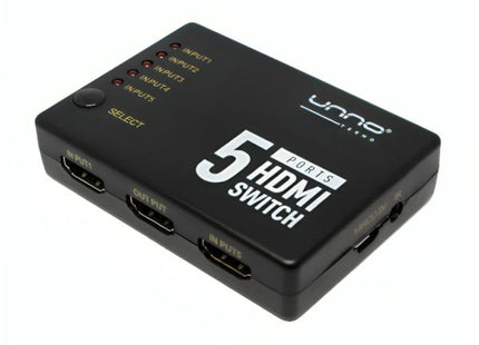SWITCH UNNO TEKNO HDMI 5 PUERTOS HB1203BK
