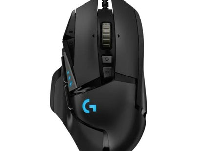 Mouse Gaming Logitech G502 HERO vista diagonal completa con iluminación RGB