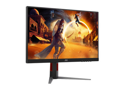 Vista lateral del monitor AOC 27G4H mostrando el grosor del panel IPS y el soporte ajustable